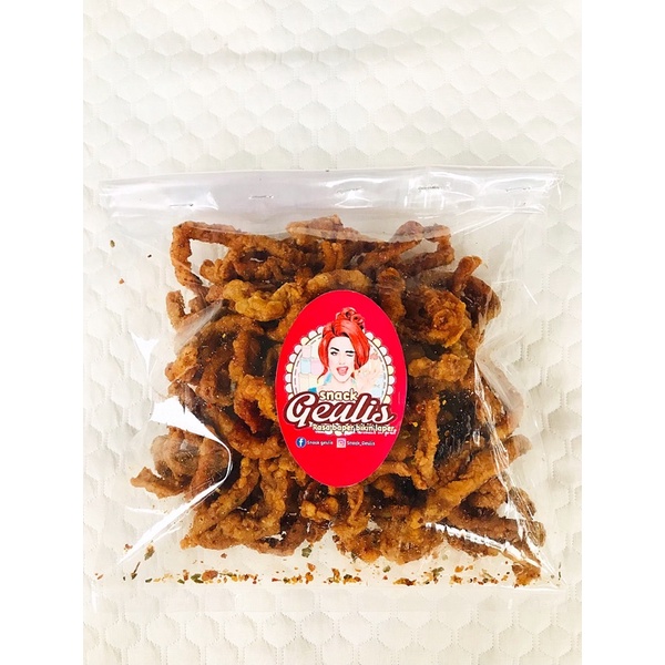 

Usus crispy pedas daun jeruk 250 gram