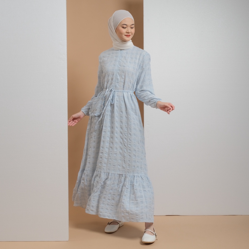 Mayoutfit Syvana Maxidress | Dress Gamis Layer-Skyblue