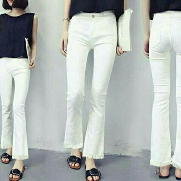 Celana Cutbray Wanita Rumbay Jeans/ Levis Warna Putih Ready Stock