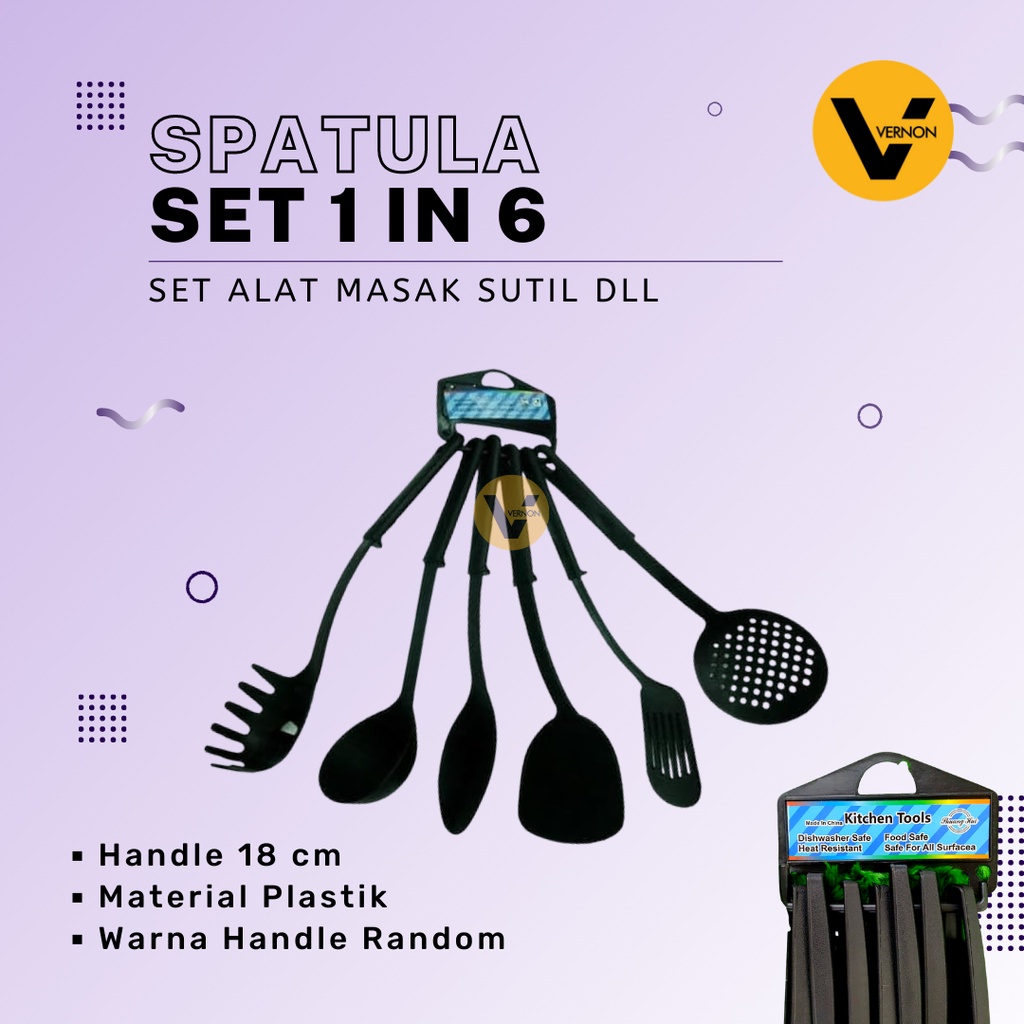 Set Alat Masak Spatula 6 IN 1 Sutil Kitchen Set 6 PCS Alat Masak
