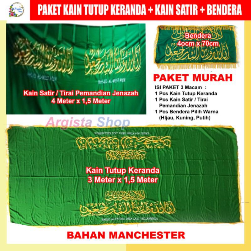 PAKET KAIN TUTUP KERANDA+KAIN SATIR+BENDERA
