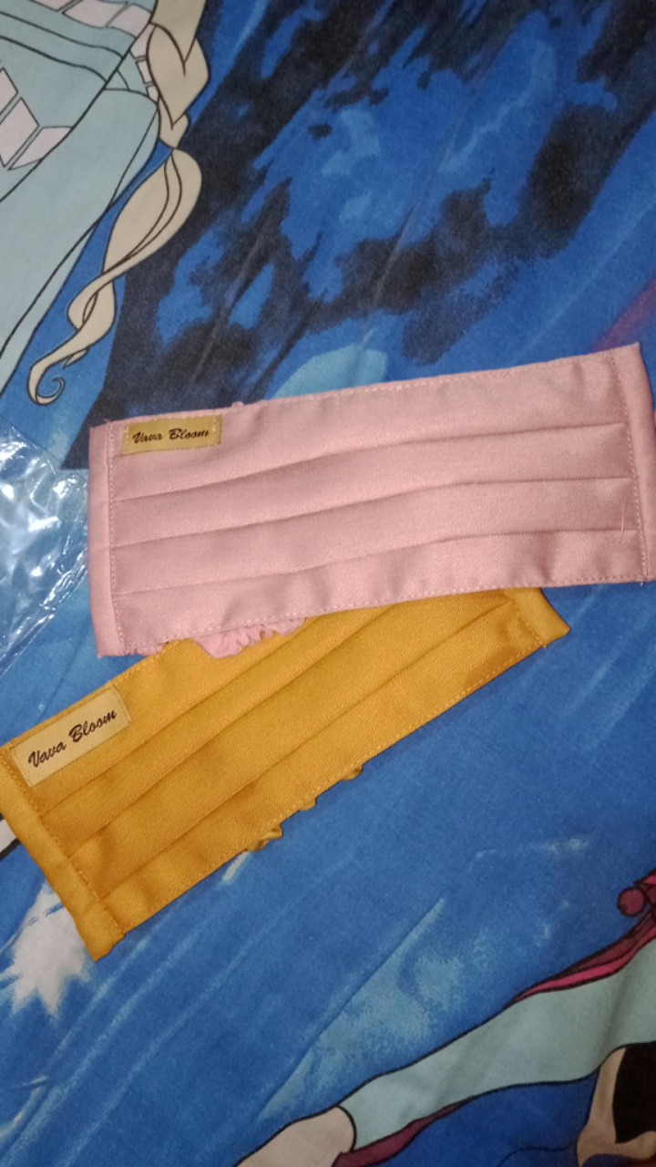 Masker Serut Dua Lapis Masker Hijab Masker Headloop Masker Vava Bloom