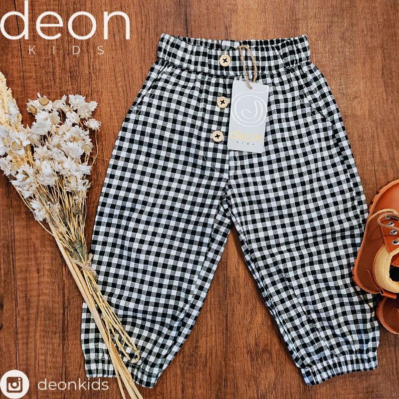 CELANA ANAK WANITA-ADDISON PANTS Kualitas Premium Celana Panjang Jogger Motif Kotak Anak Karet Unise
