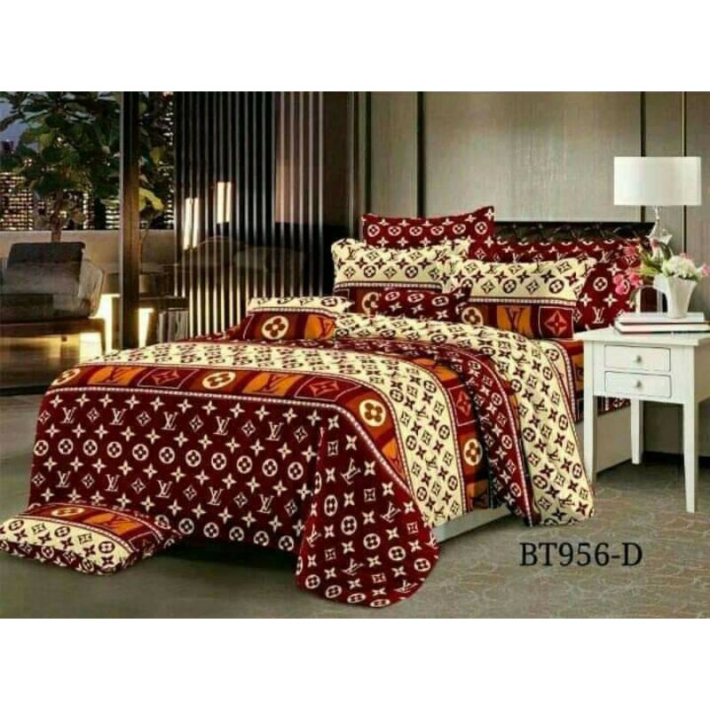 Seprei katun lokal motif LV coksu no.1 kain tidak luntur