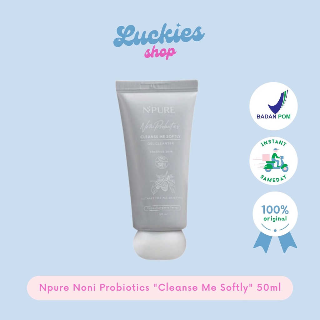 BPOM Npure Noni Probiotics &quot;Cleanse Me Softly&quot; Gel Cleanser Facial Wash 50ml Sabun Cuci Wajah Muka Cleanse Me Softly