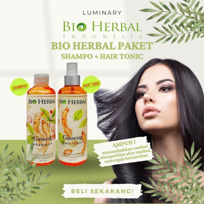 ZM739 Paket Bio Herbal Shampoo Hair Tonic Vitamin Rambut Kering Shampo