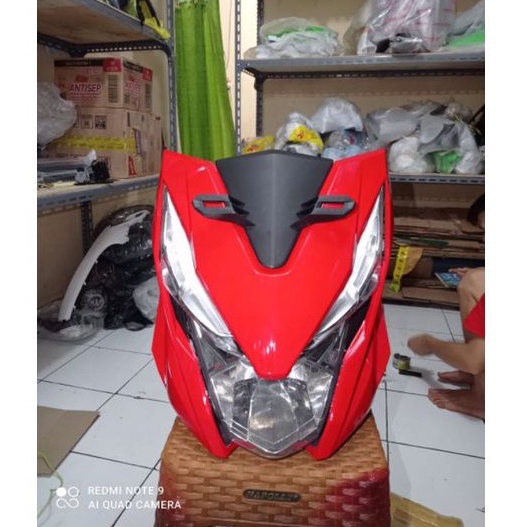 Full set cover body depan Tameng Reflektor Lampu + sen Beat new Fi esp eco 2017-2019 Merah
