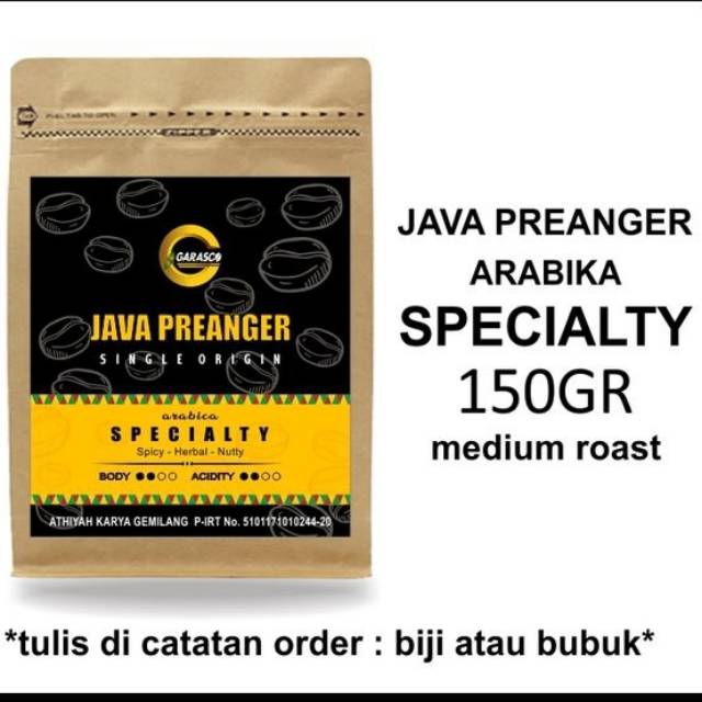 

Kopi Java Preanger Arabica Specialty Biji Bubuk Garasco Coffee