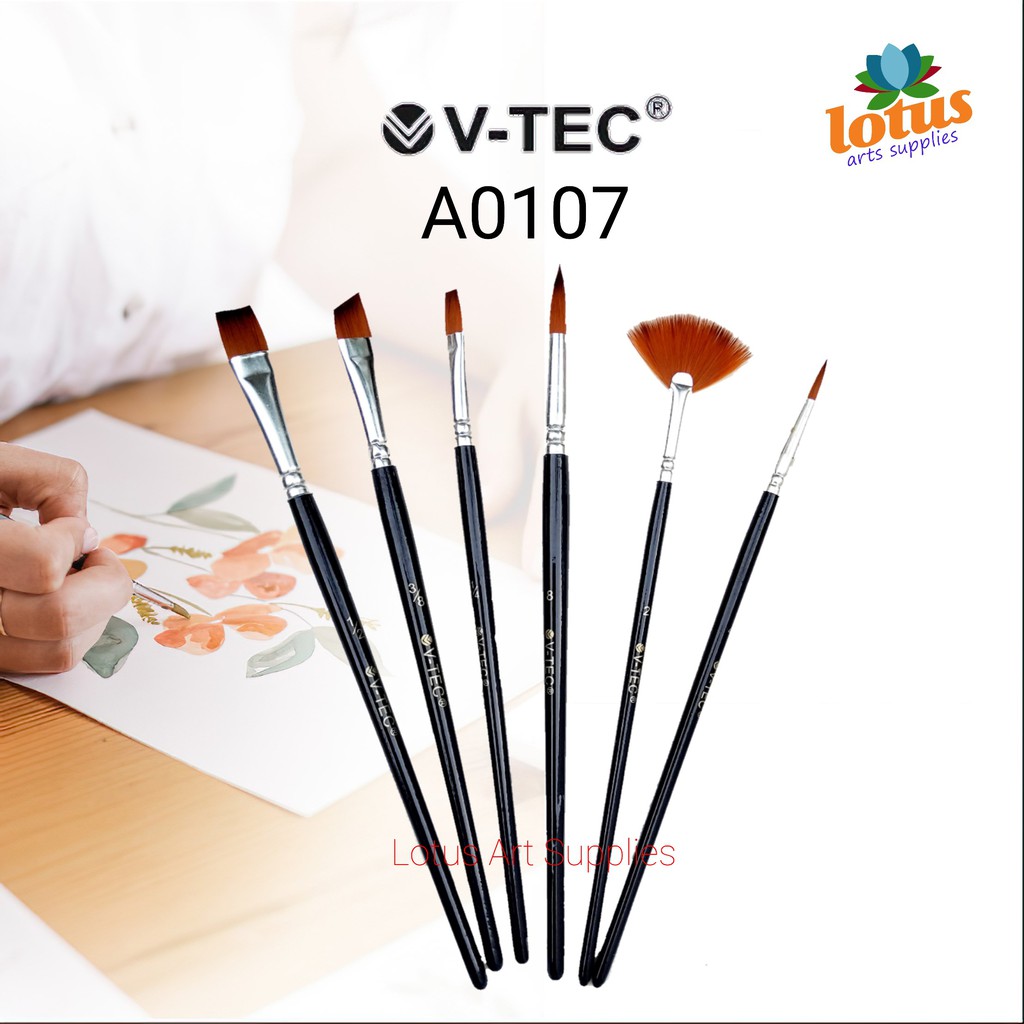 

V-TEC Brush A0107 set 6 / Kuas Lukis