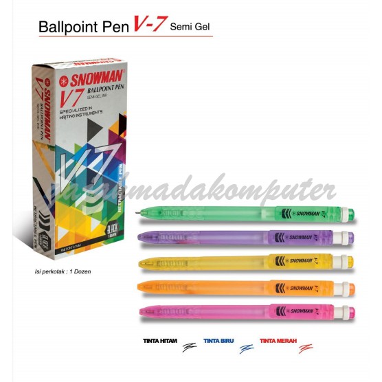 

Bolpoin Snowman V7 Black / Hitam