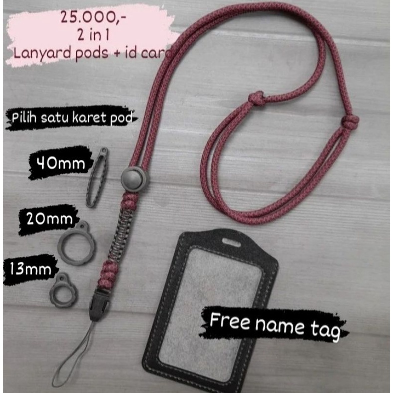 Lanyard paracord tactical, Gantungan Id Card, kalung Name tag, Lanyard printing