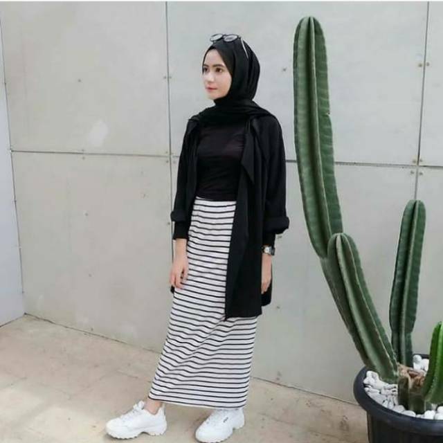 ISABEL BISA COD Rok  Wanita Panjang skini salur kecil  