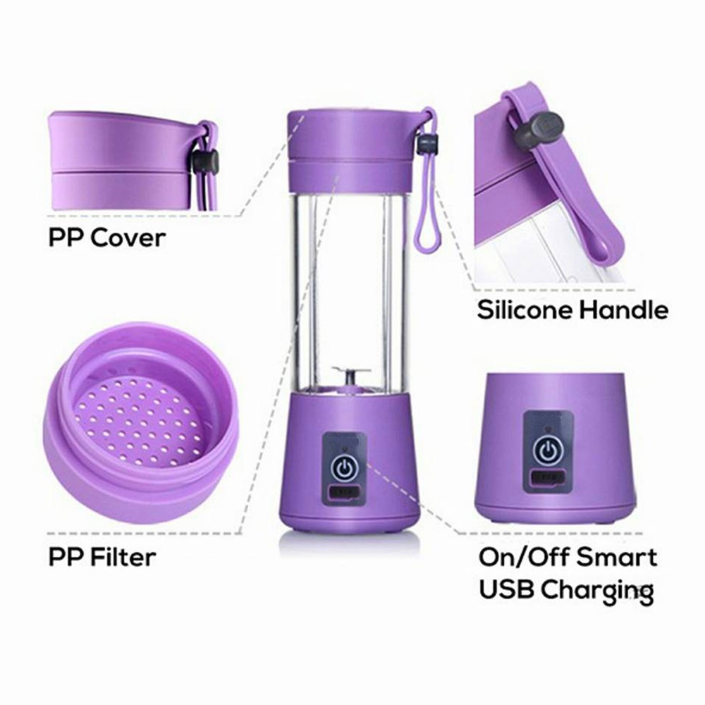 Blender Jus Buah Portable USB  Rechargeable - Shake n Go - Random warna