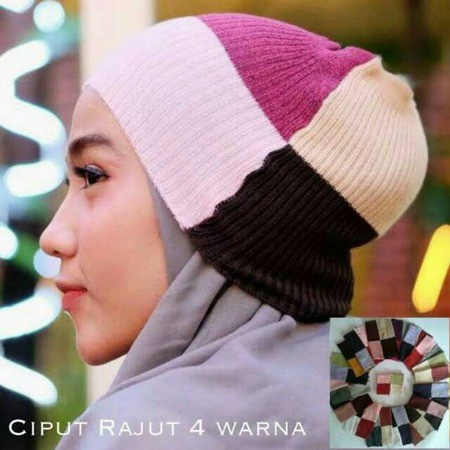 AFI - EC - Bandana Ciput Rajut 4 Warna Dalaman Kerudung