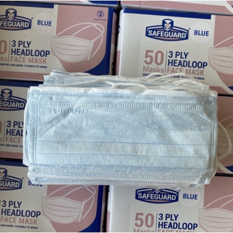 MASKER SAFEGUARD HEADLOOP FACE MASK ISI 50 PCS