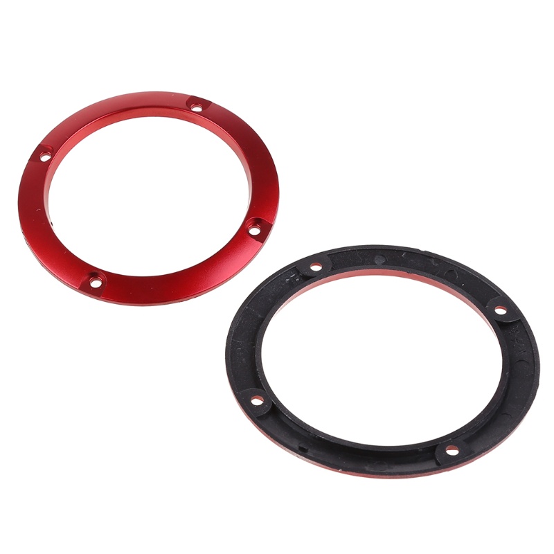 btsg 2Pcs/Lot Red DIY Red 3&quot; Speaker Decorative Circle w/ Protective Grille Mesh Sticker Trim Cover