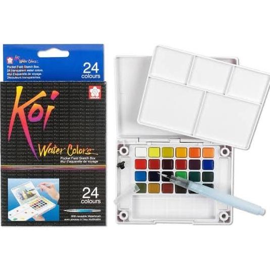 

Set 24 Sakura Koi Watercolor Pocket Field With Brush