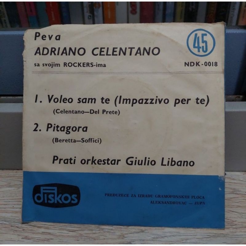 Kaset Vinyl Piringan Hitam 7&quot; Adriano Celentano_ Pitagora dll