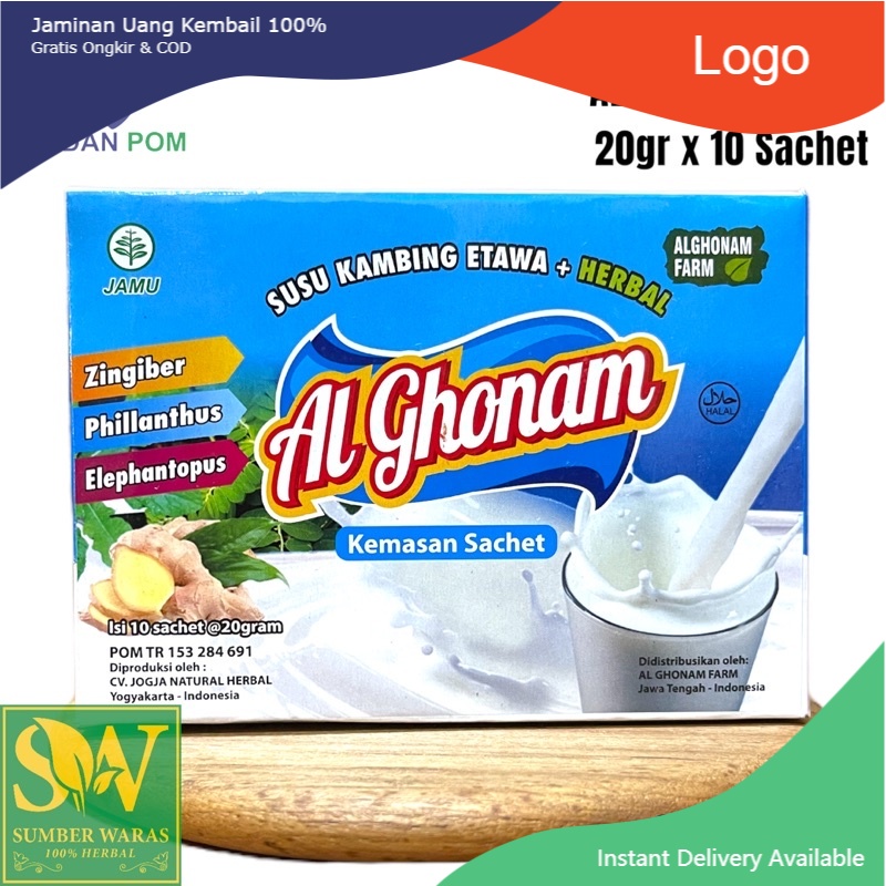 

Susu Kambing Etawa AL GHONAM BPOM - Alghonam Kemasan Sachet Isi 10