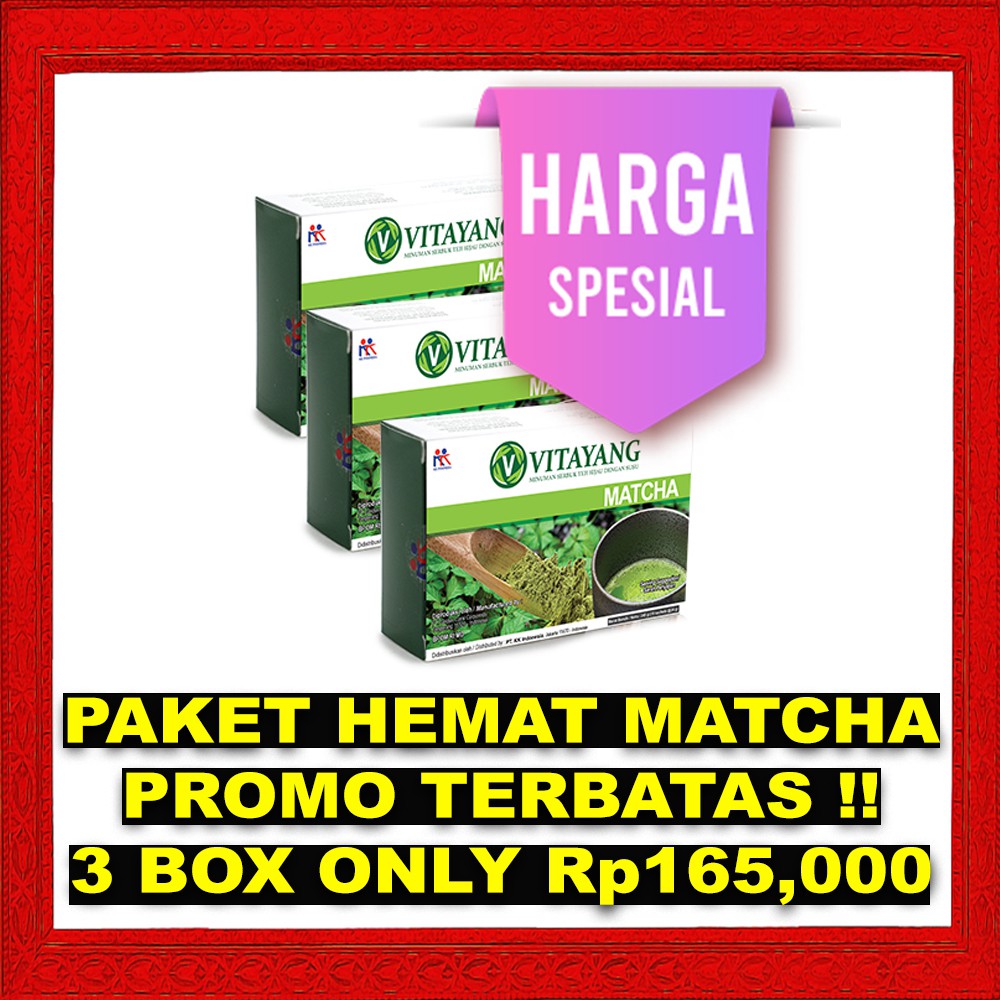 (PROMO 3BOX) Vitayang Matcha KK Indonesia Minuman Teh Hijau Ber Klorofil Bisa Mengurangi Bau Badan