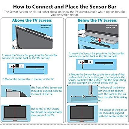 Wired Infrared IR Ray Motion Sensor Bar for Nintendo Wii and Wii U