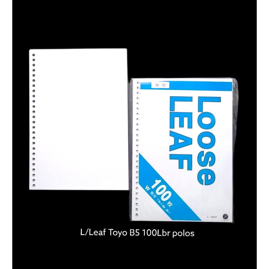 KERTAS REFILL ISI BINDER NOTE LOOSE LEAF B5 POLOS TANPA GARIS 26 RING LUBANG ISI 100 LEMBAR