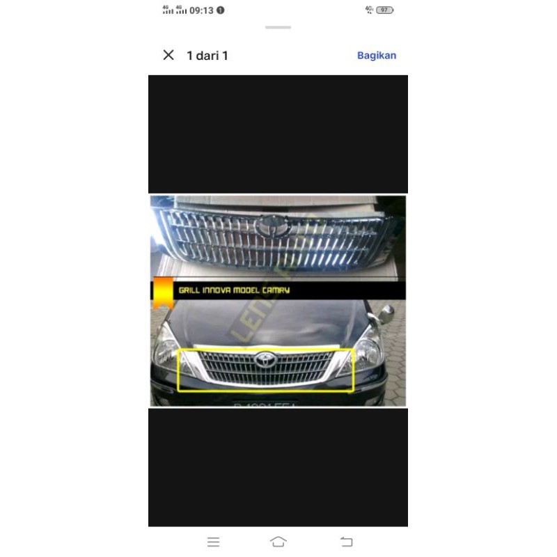 grill Inova lama model Camry 2005