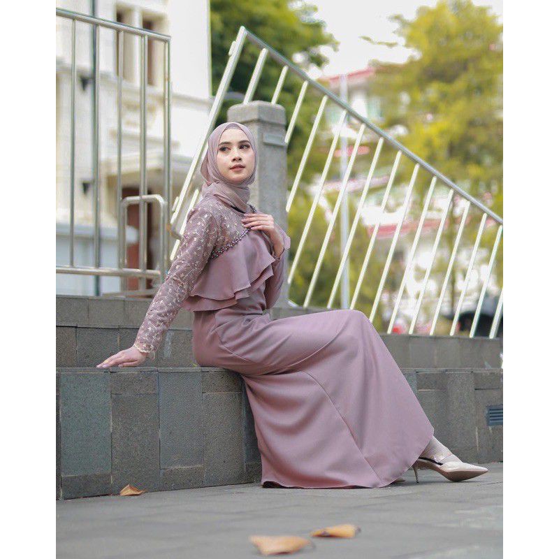 lovy dress/dress pesta muslim/ ootd kondangan kekinian