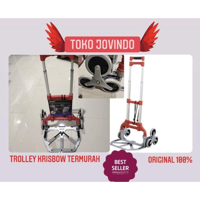 Krisbow Troli Barang Lipat Aluminium 6 Roda Untuk Naik Tangga 70Kg
