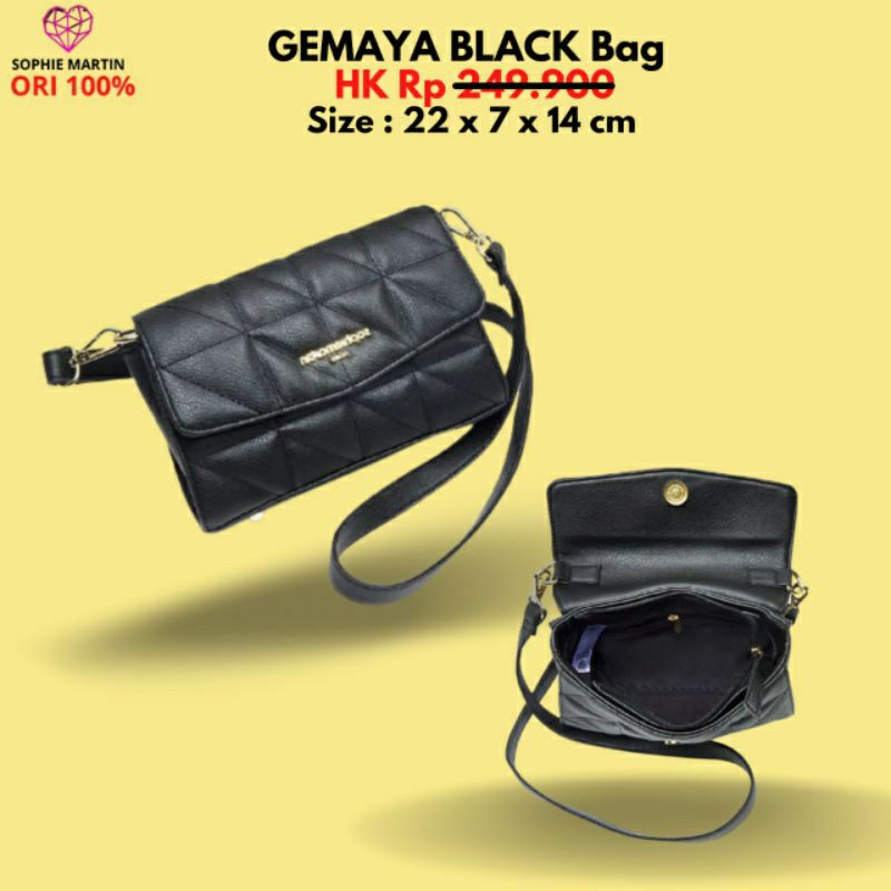 TAS GEMAYA SLING BLACK SOPHIE MARTIN PARIS PROMO/TAS GEMAYA SELEMPANG HITAM