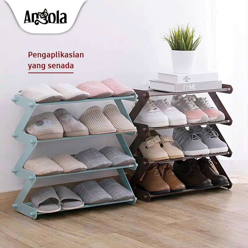 Rak Sepatu 4 Susun S1 Shoe Rack Sandal Holder Rak Buku Serbaguna Storage Rak Kamar Mandi Shopee Indonesia