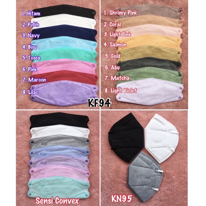 Masker KF94. Masker EVO. Masker Sensi Convex. Masker Kesehatan