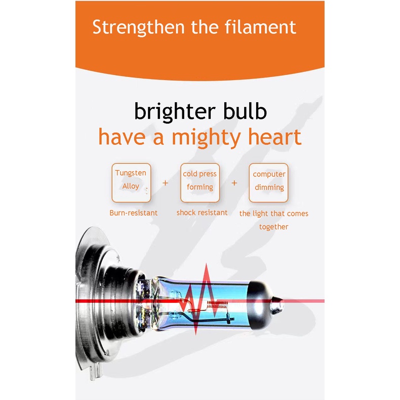 (Tempat, dikirim dari Jakarta)Lampu depan mobil 12V55W bohlam putih/100W ultra-putih lampu jauh dan dekat lampu depan bohlam halogen H4