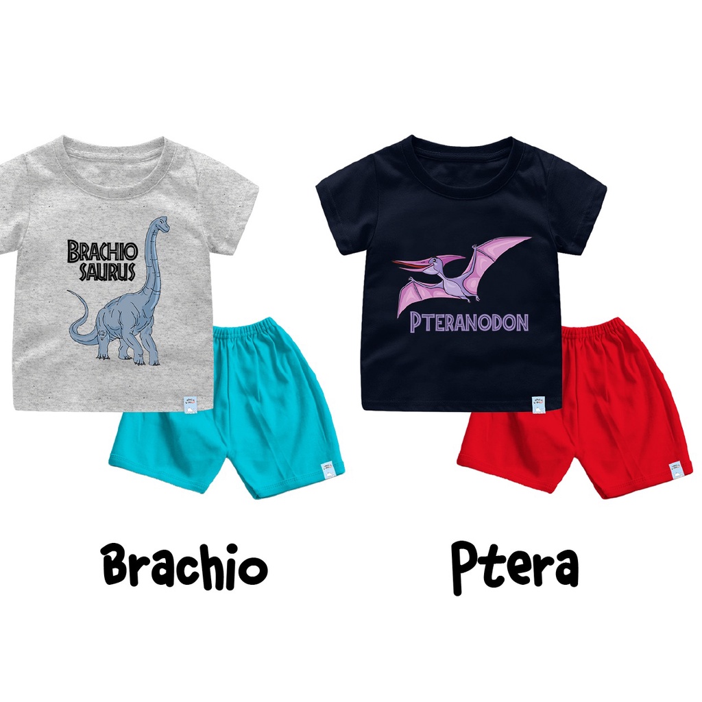 Setelan kaos Dinosaurus Untuk Anak dan Bayi Bahan Katun Combed 30s Lembut dan Nyaman Dipakai