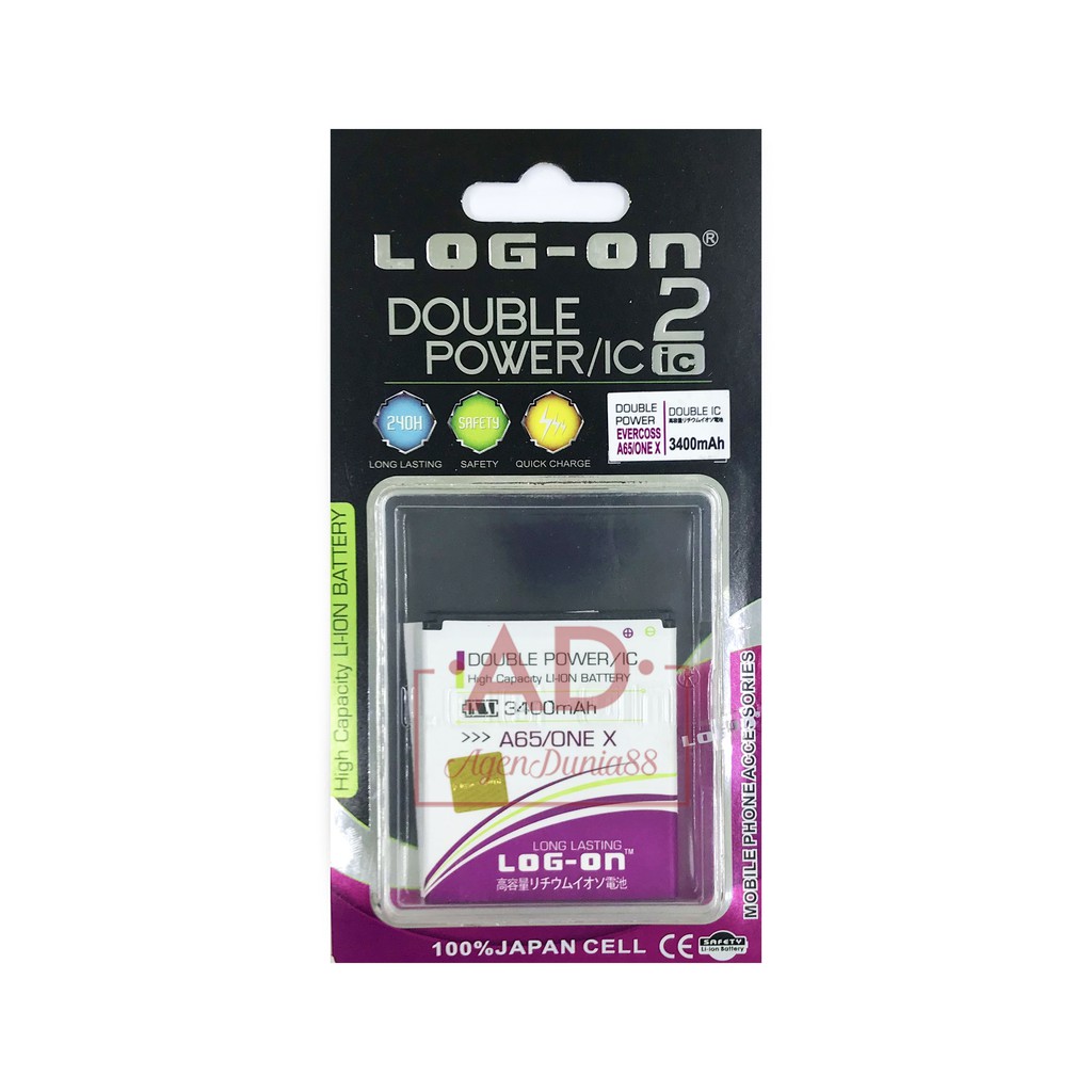 BATERAI EVERCOSS A65 ONE X - LOG ON DOUBLE POWER BATTERY