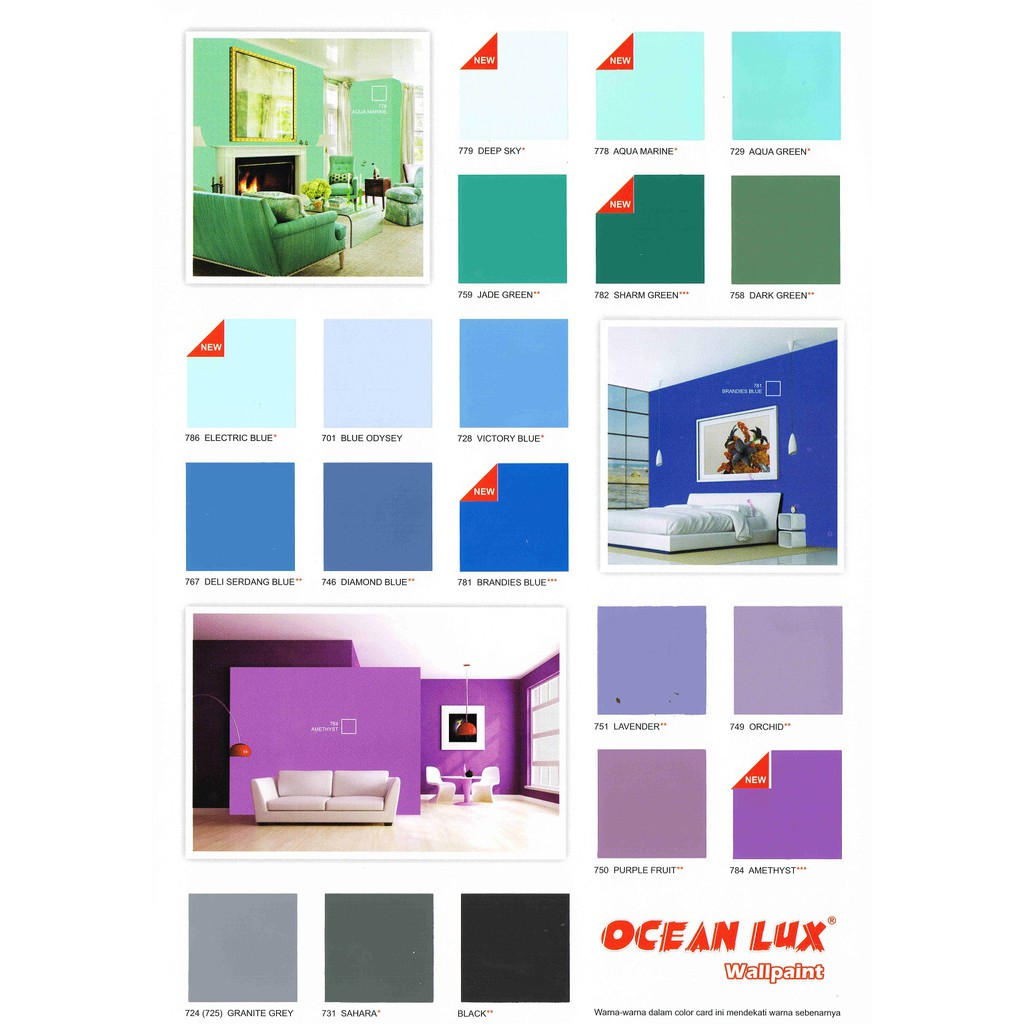 Harga cat tembok ocean lux 