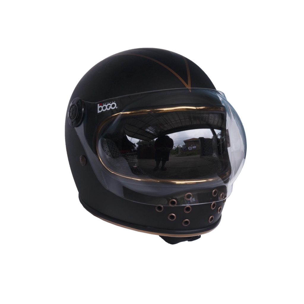 RIMC Helm Cakil Gringgo Visor Black Doff List Gold