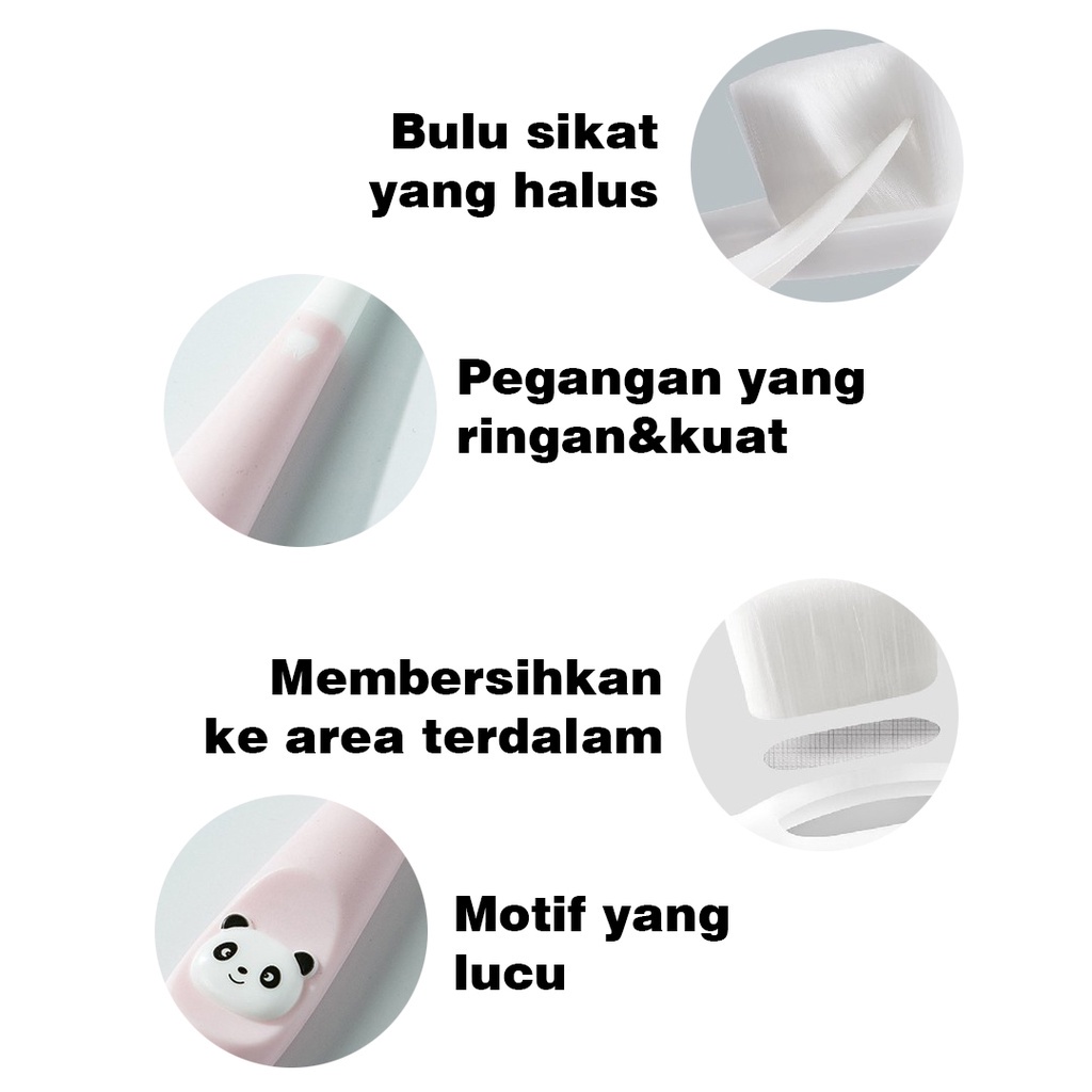 ☀ INDOLAND ☀ SIKAT GIGI BAYI ANAK Training Toothbrush Kids 1 tahun Karakter Panda Silicon Lembut Bulu Halus Impor R576 R578 R848 R877 R849