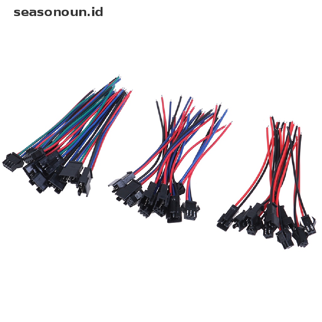 【seasonoun】 5Pairs SM 2Pin 3Pin 4Pin Male and Female LED Strip Wire Connector 20cm .