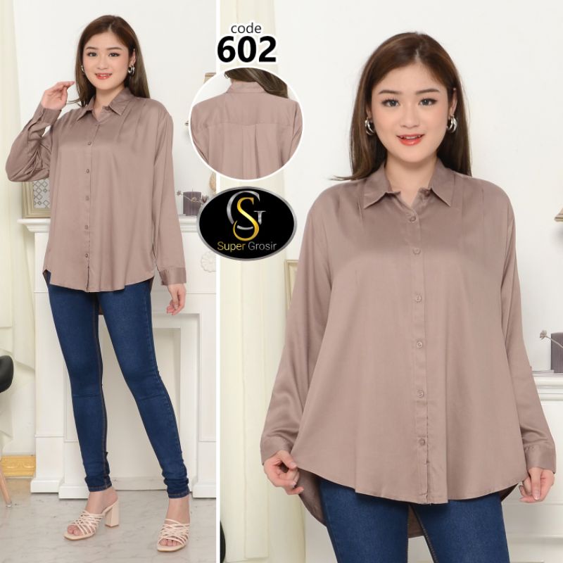 KEMEJA WANITA TANGAN PANJANG / KEMEJA WANITA PUNDAK LIPAT KATUN TWILL 30s - 602-PINK SOFT
