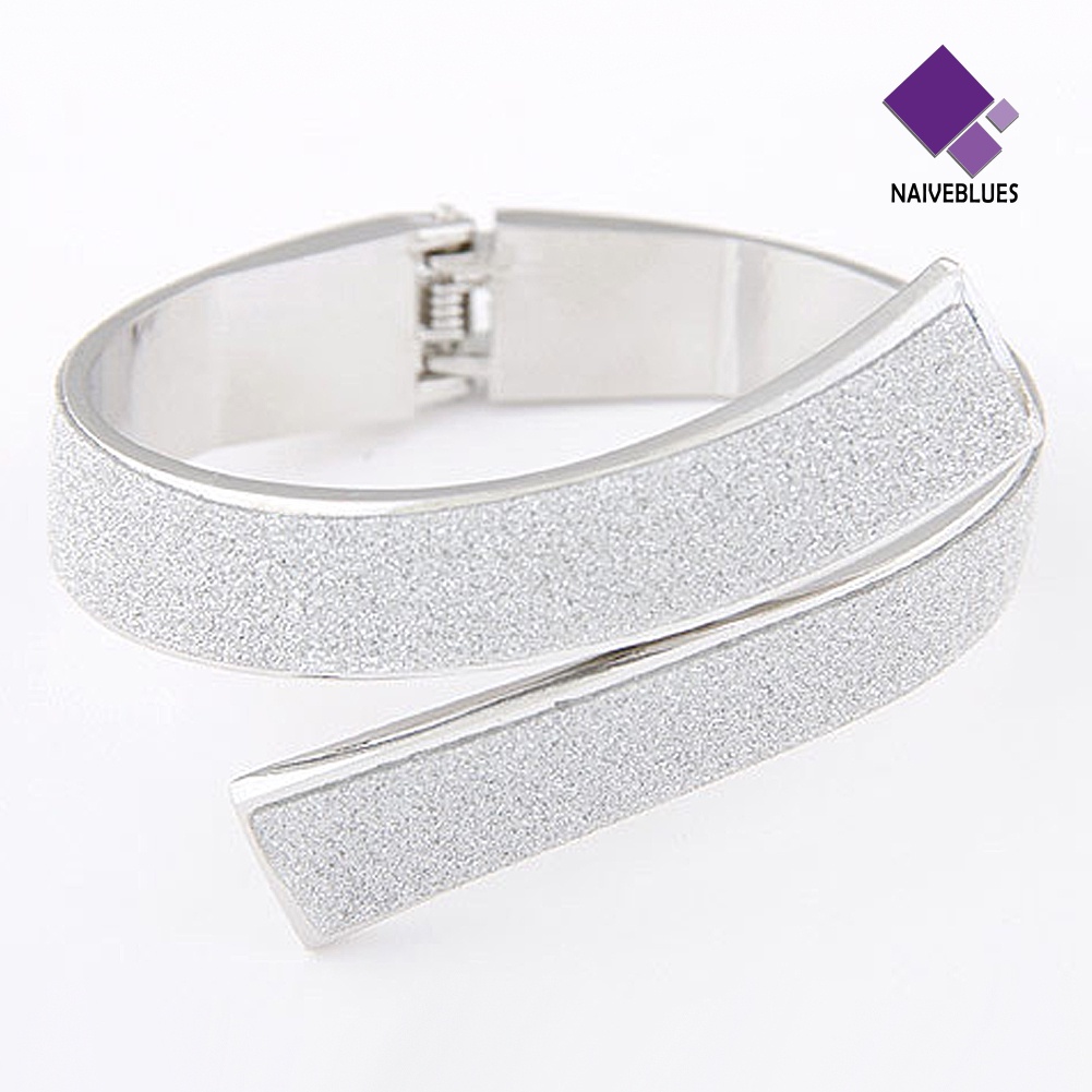 Naiveblue &gt; Gelang Tangan Cuff Fashion Elegan Aksen Glitter Untuk Perhiasan Wanita / Hadiah