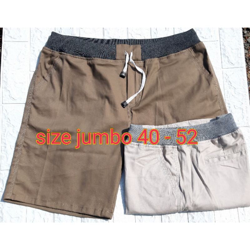 CELANA CHINOS PENDEK JUMBO BAHAN MELAR SIZE 40 52