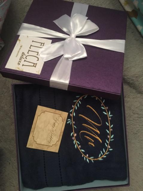 Giftset Handuk Fleca Deluxe Hamper 70x135 Ready Couple Kado Pernikahan Towel Mandi Hantaran Lamaran