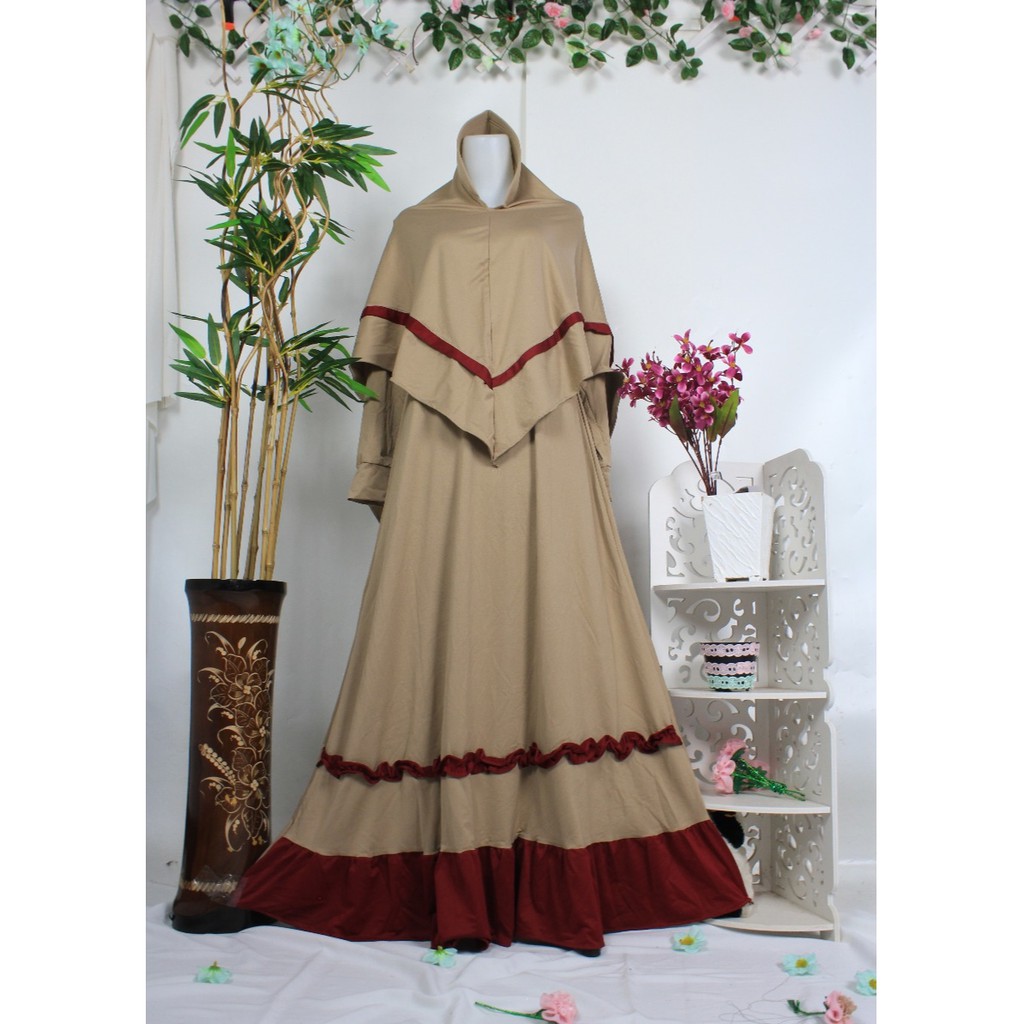 Gamis stella MELISHA Kriwil Bawah Kriwil Diagonal