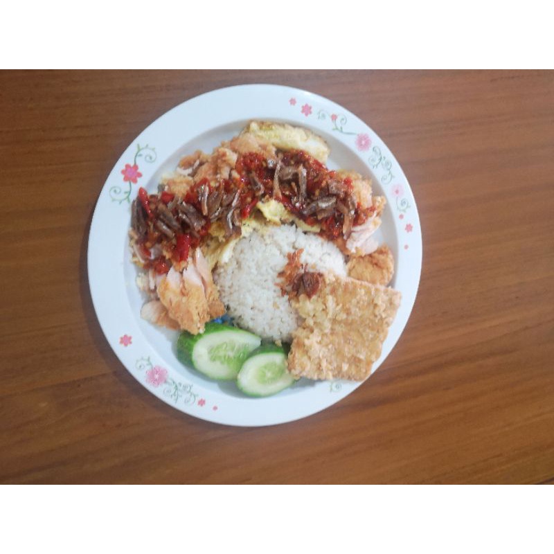 

Nasi Uduk Ayam Geprek Sambal Teri Jomblo
