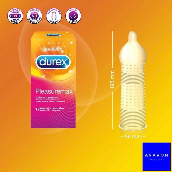 KONDOM DUREX PLEASUREMAX GERIGI & BERBINTIK DOTTED - ISI 12 PCS