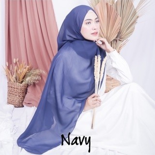 Bella Pashmina New  Fashion Muslim Pashmina Bella Double Hycon-Navy