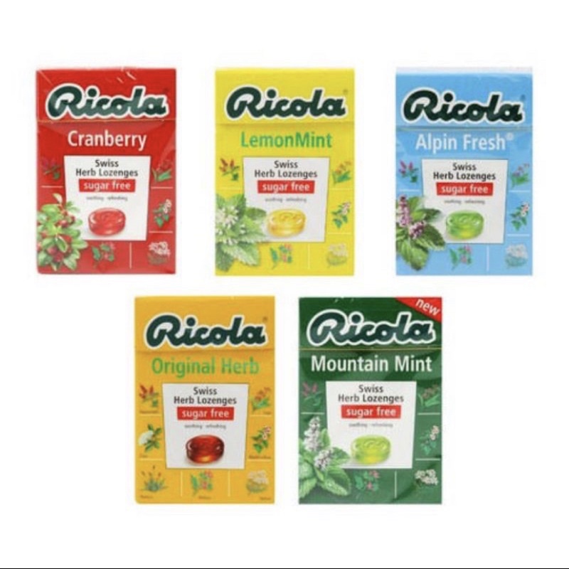 RICOLA 40 GRAM / ori herb / lemon / menthol mint / cranberry / bukan ricola 45 gr all variant