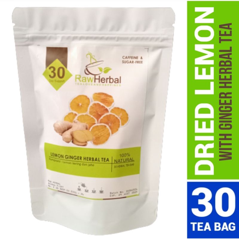 Lemon Ginger Herbal Tea : Teh Lemon &amp; Jahe - 30 Tea Bag