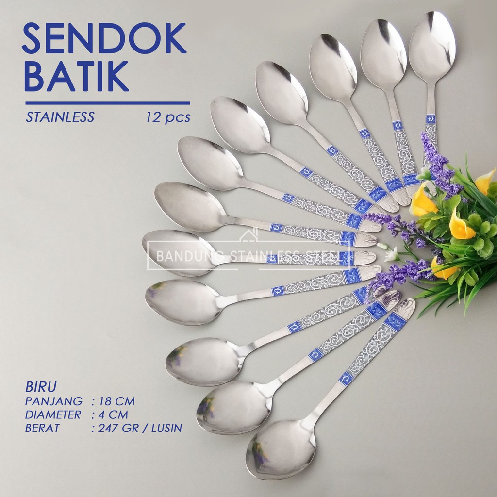 murah 12 pcs sendok Batik garpu batik stainless steel / Sendok Tipis sendok makan